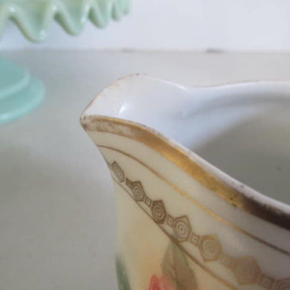 Lovely Sugar & Creamer set Rose Pattern Pastel Decor Coffe Bar Decor Pink Roses - Picture 5 of 5